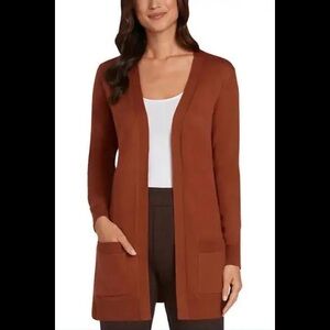 Matty M Terracotta Colfax Knit Cardigan Sweater w Pockets Women’s Small Like New